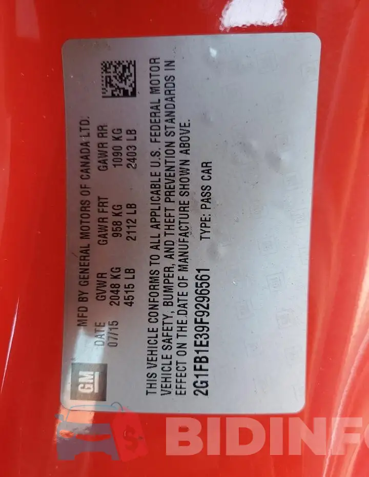 2G1FB1E39F9296561 Photo# 12