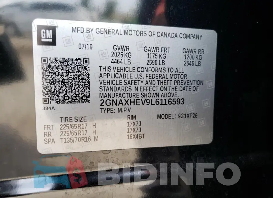 2GNAXHEV9L6116593 Photo# 13