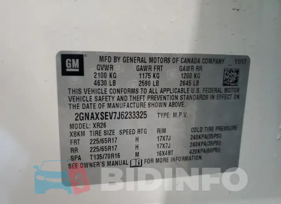 2GNAXSEV7J6233325 Photo# 12