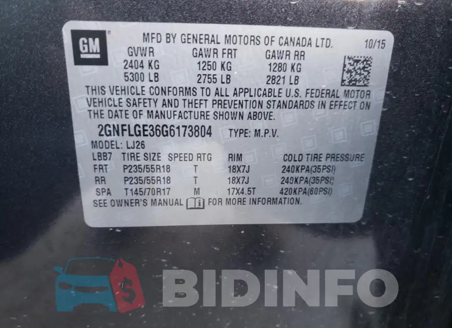 2GNFLGE36G6173804 Photo# 12