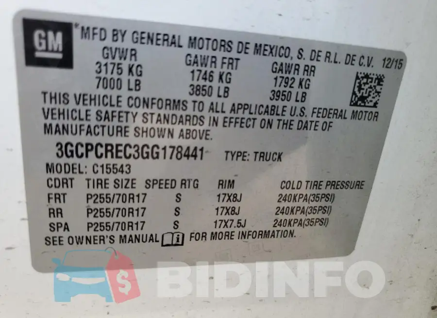 3GCPCREC3GG178441 Photo# 12