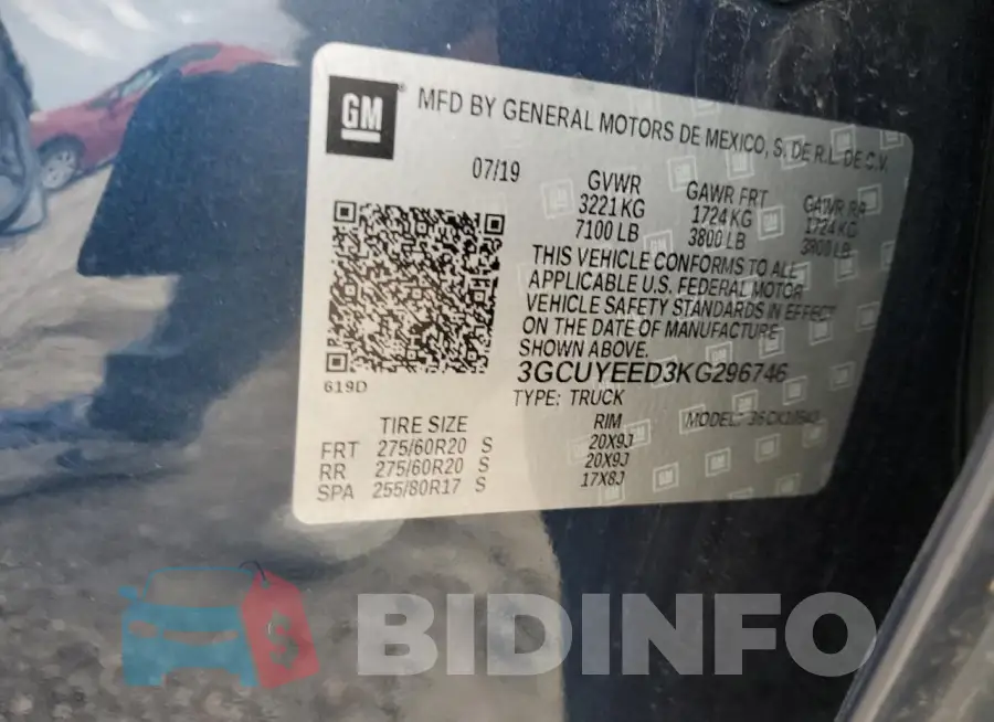 3GCUYEED3KG296746 Photo# 12