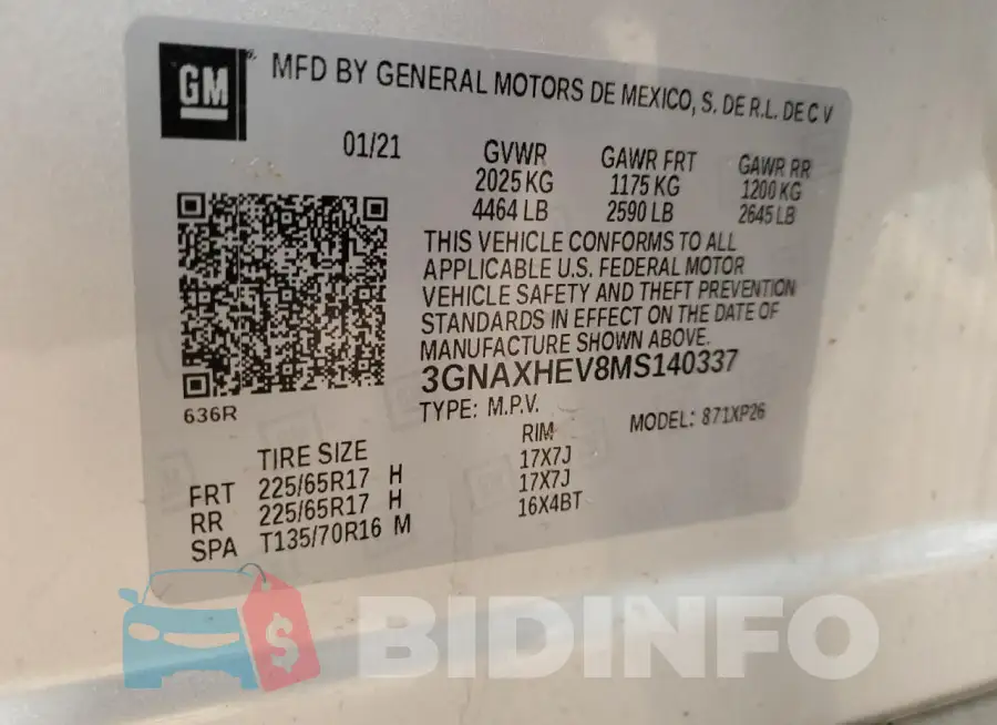 3GNAXHEV8MS140337 Photo# 12