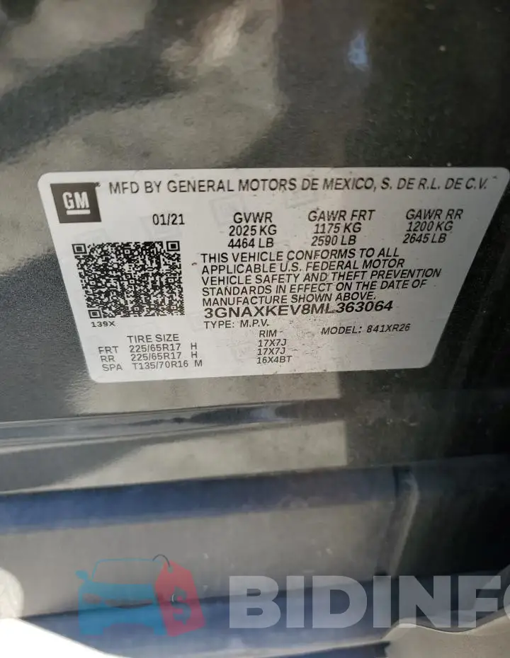 3GNAXKEV8ML363064 Photo# 13