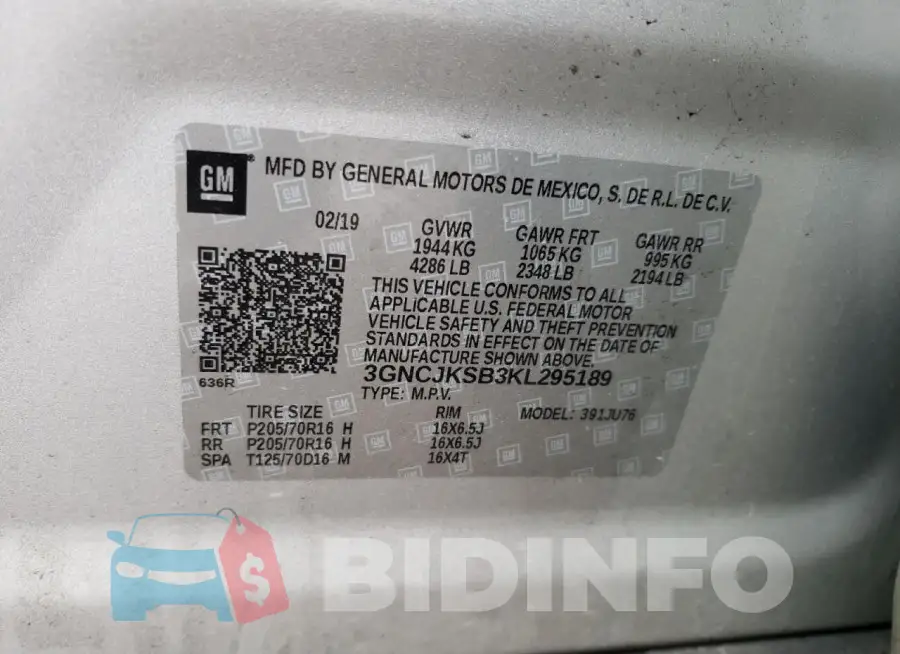 3GNCJKSB3KL295189 Photo# 12