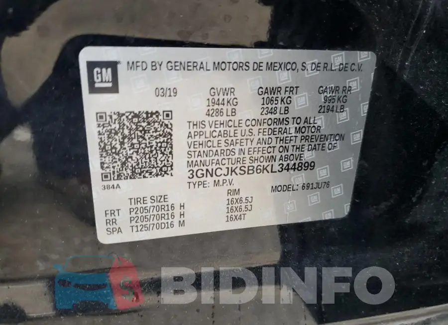 3GNCJKSB6KL344899 Photo# 14