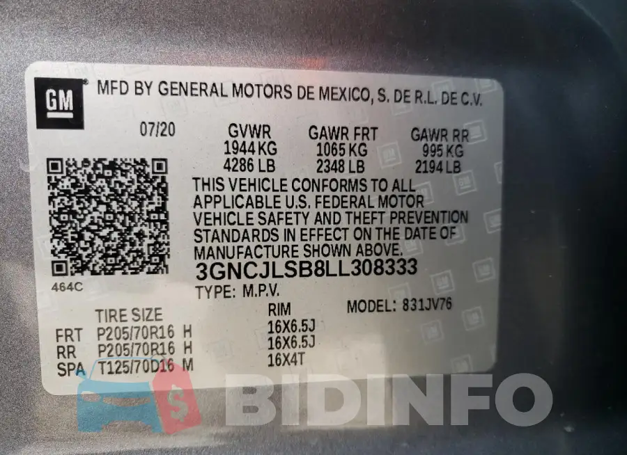 3GNCJLSB8LL308333 Photo# 13