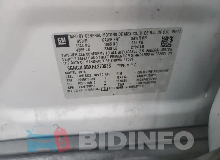 3GNCJLSBXHL273933 Photo# 12
