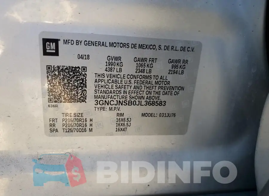 3GNCJNSB0JL368583 Photo# 12