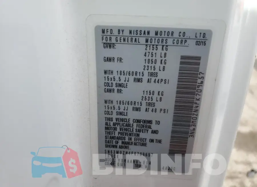 3N63M0ZN4FK709657 Photo# 13
