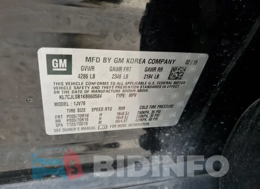 KL7CJLSB1KB860584 Photo# 13
