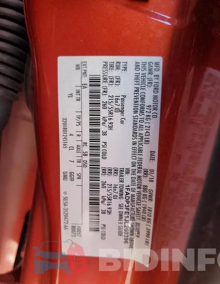 1FADP3FE1JL260396 Photo# 12
