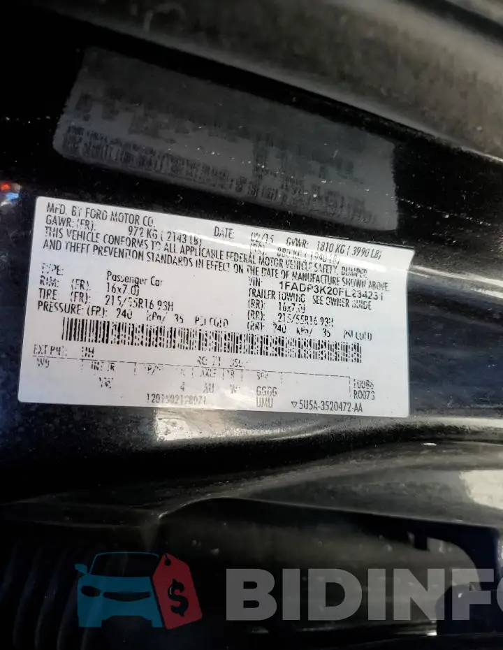 1FADP3K20FL234231 Photo# 12