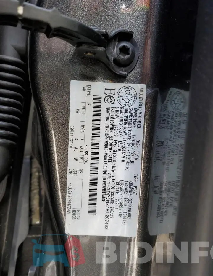 1FADP3N27HL207493 Photo# 12