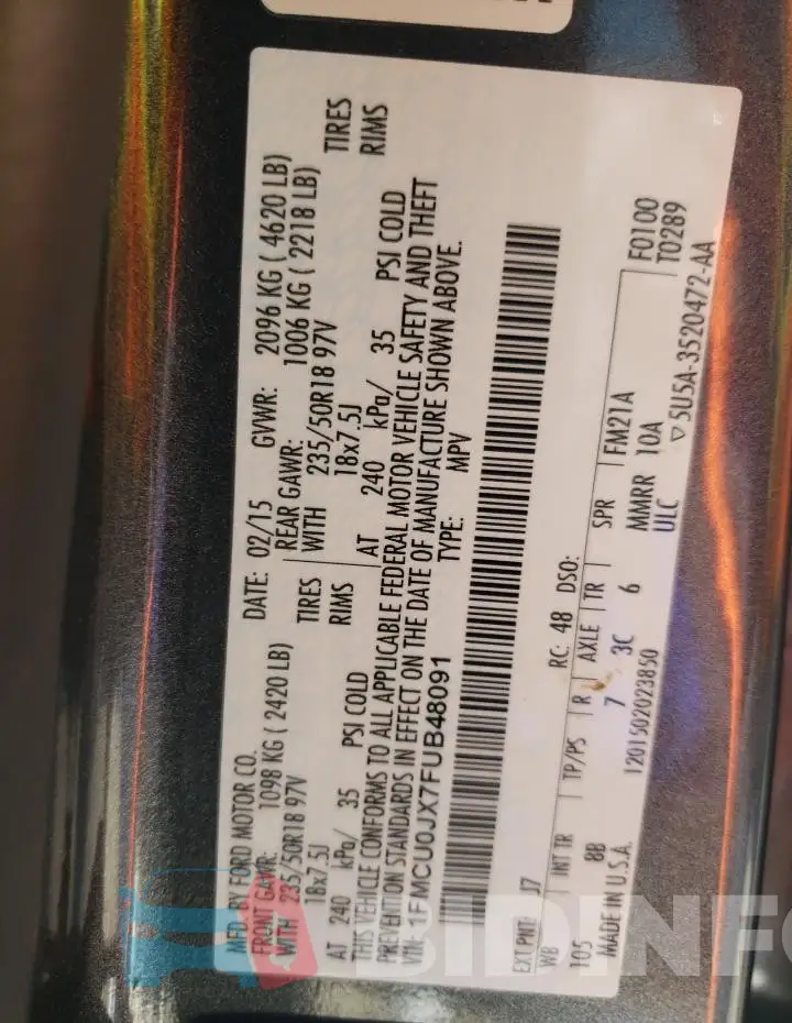 1FMCU0JX7FUB48091 Photo# 13