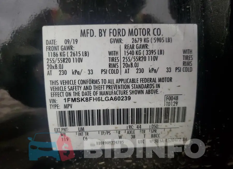 1FMSK8FH6LGA60239 Photo# 13
