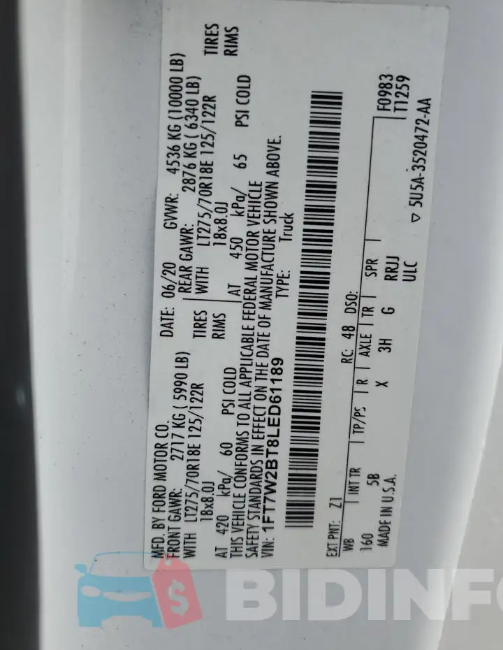 1FT7W2BT8LED61189 Photo# 13
