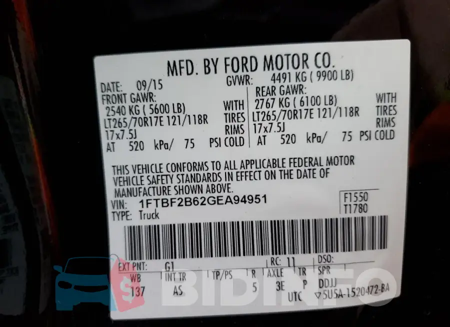 1FTBF2B62GEA94951 Photo# 12