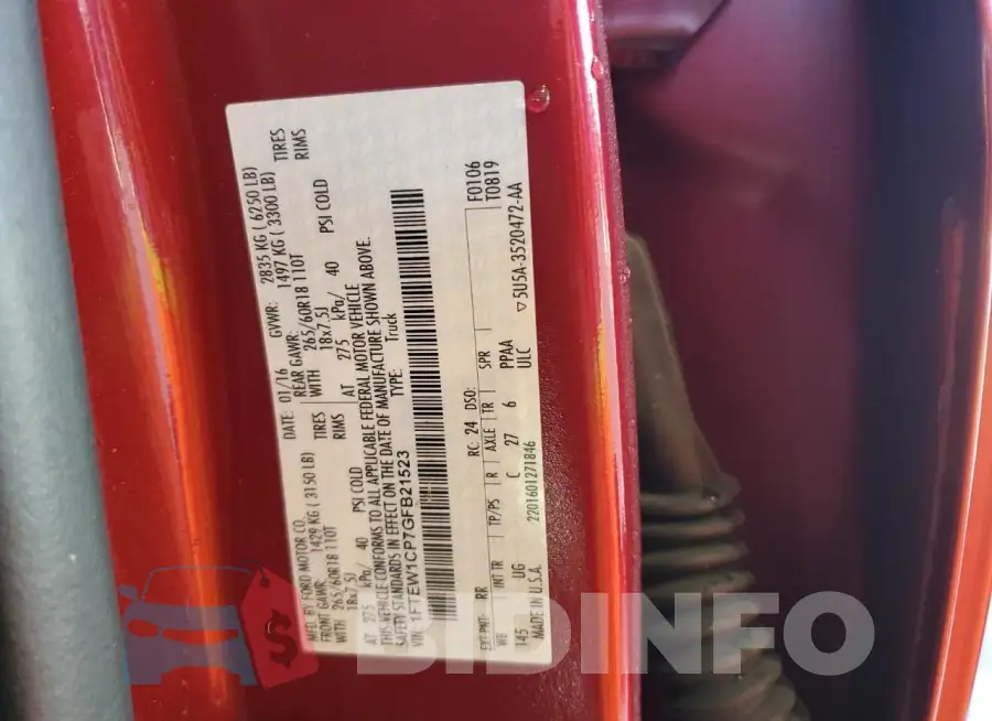 1FTEW1CP7GFB21523 Photo# 12