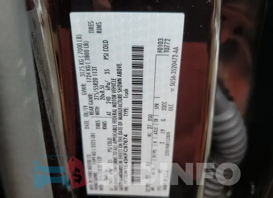 1FTEW1E43KFC97674 Photo# 12
