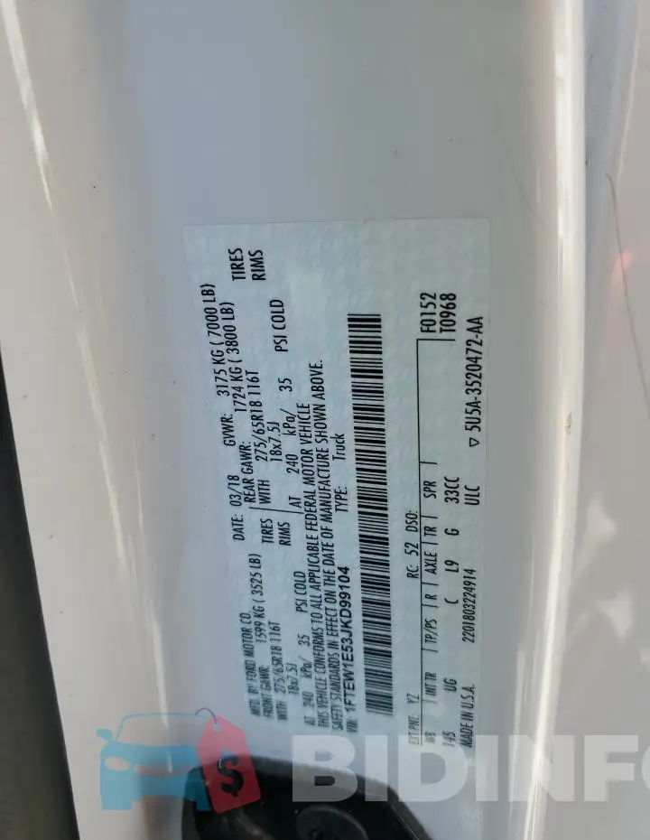 1FTEW1E53JKD99104 Photo# 12