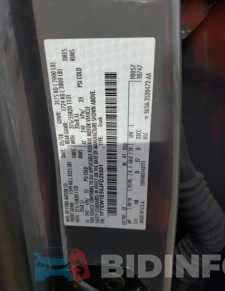 1FTEW1E55JFD25501 Photo# 13