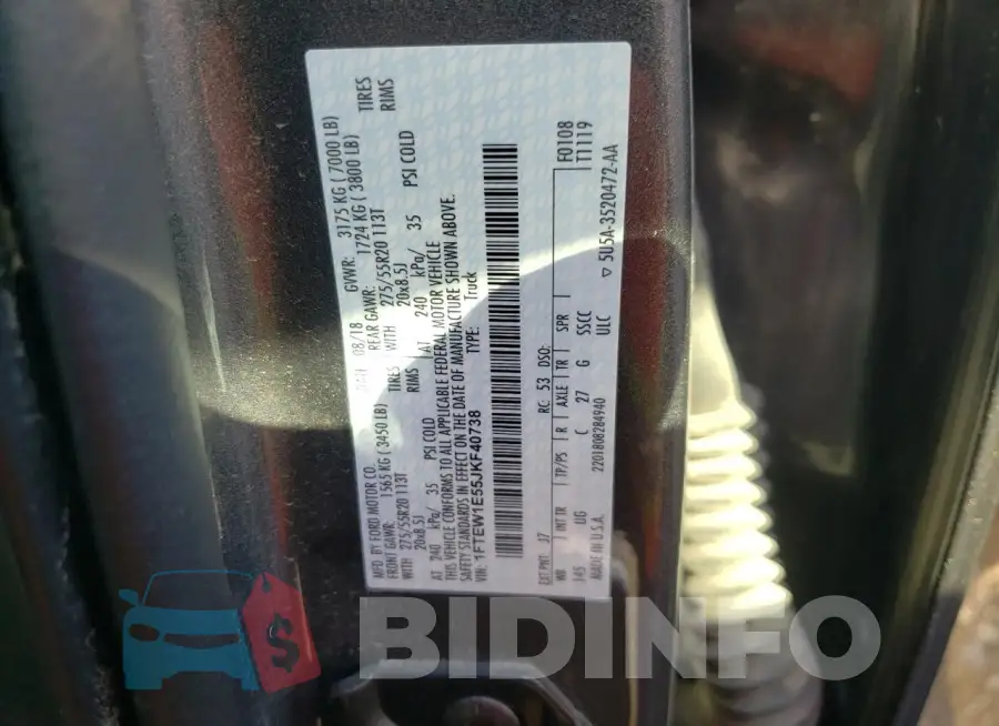 1FTEW1E55JKF40738 Photo# 12