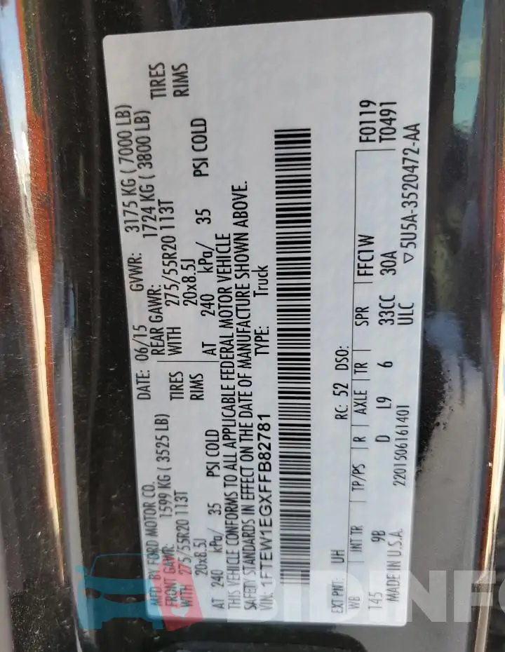 1FTEW1EGXFFB82781 Photo# 13