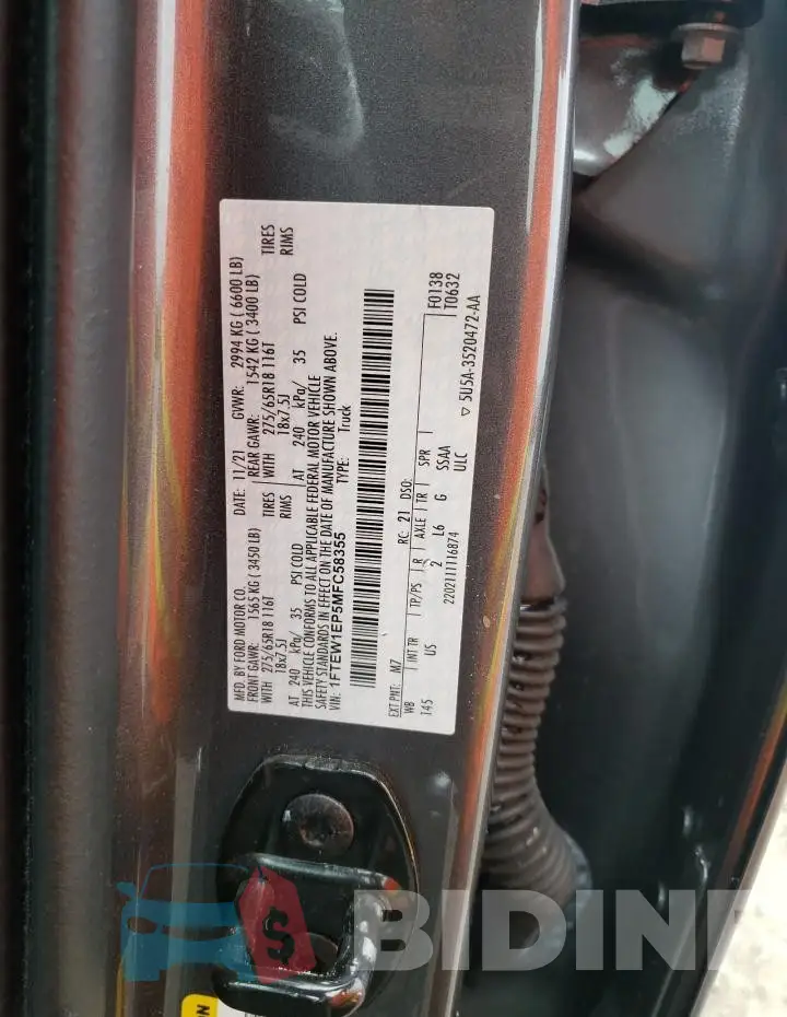 1FTEW1EP5MFC58355 Photo# 12