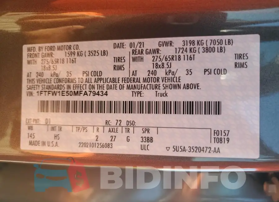 1FTFW1E50MFA79434 Photo# 13