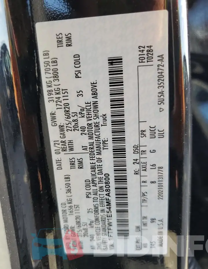 1FTFW1E54MFA80800 Photo# 12