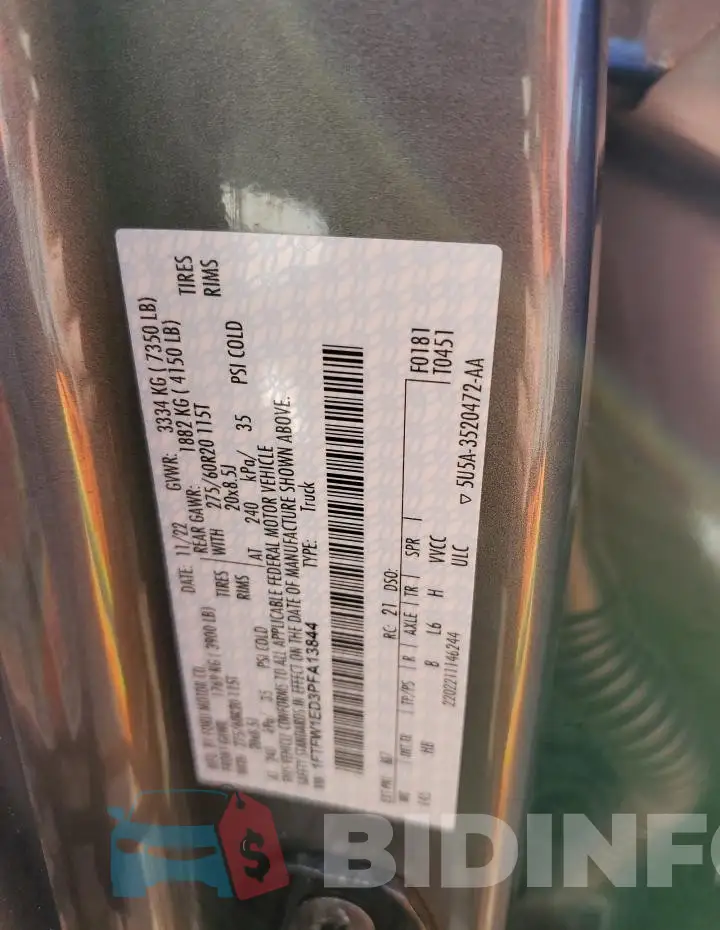 1FTFW1ED3PFA13844 Photo# 12