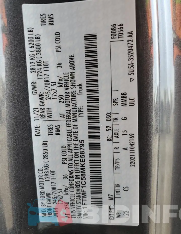 1FTMF1C58MKE58795 Photo# 12