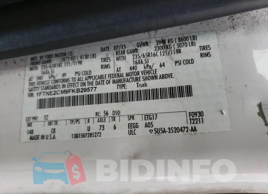 1FTNE2CM9FKB29577 Photo# 13
