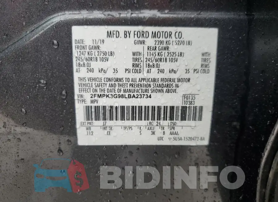 2FMPK3G98LBA23734 Photo# 13