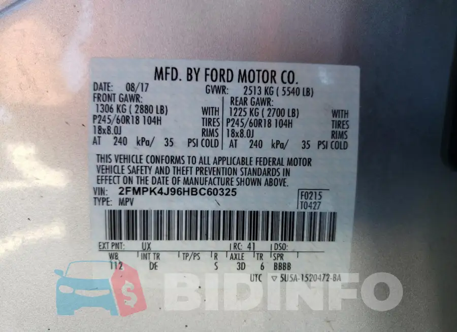 2FMPK4J96HBC60325 Photo# 14