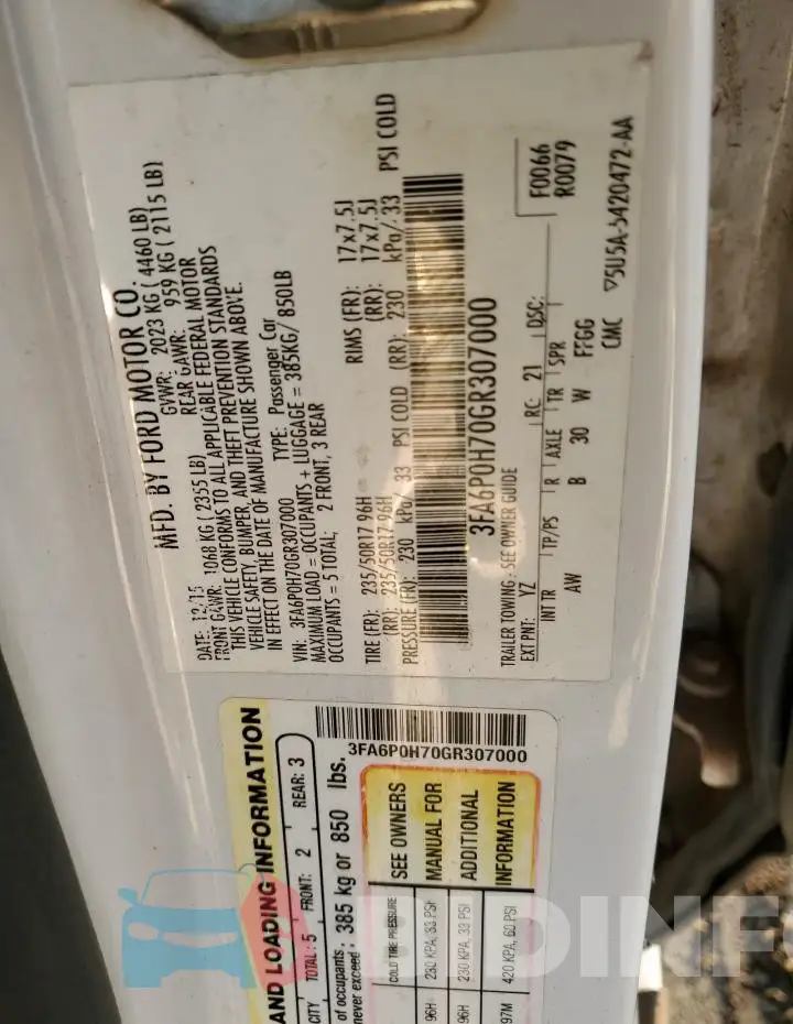 3FA6P0H70GR307000 Photo# 12