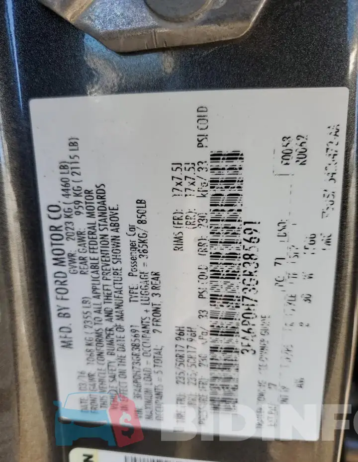 3FA6P0H73GR385691 Photo# 12