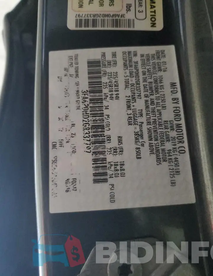 3FA6P0HD2GR337797 Photo# 13