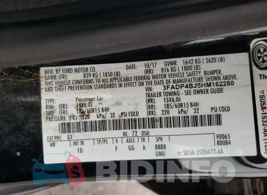 3FADP4BJ5HM162280 Photo# 10