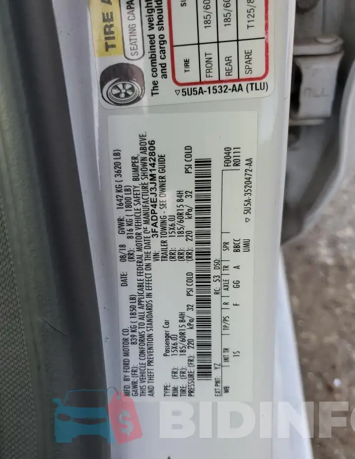 3FADP4EJ3JM142806 Photo# 12