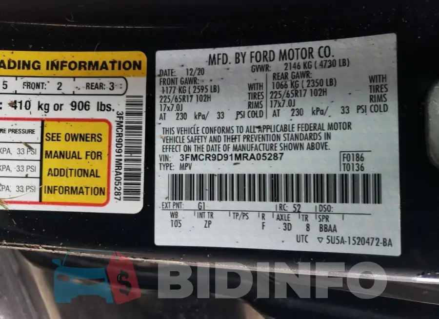 3FMCR9D91MRA05287 Photo# 13
