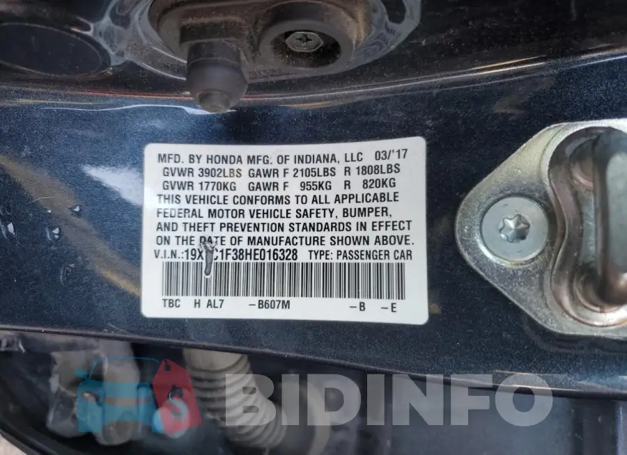 19XFC1F38HE016328 Photo# 12