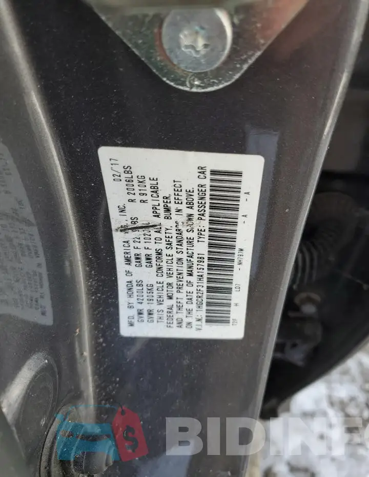 1HGCR2F31HA157981 Photo# 12