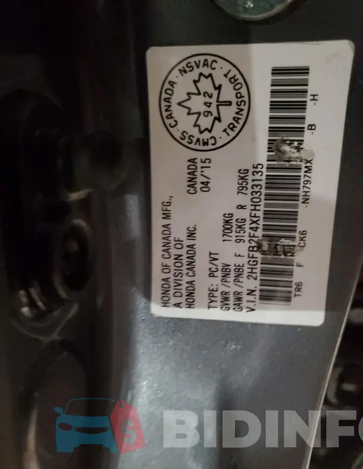 2HGFB2F4XFH033135 Photo# 12