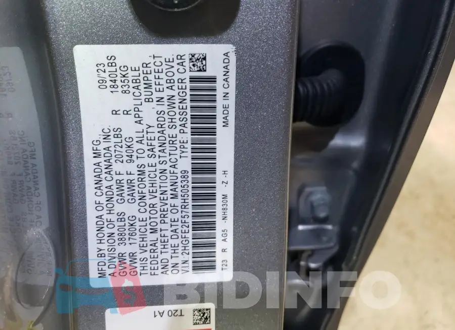 2HGFE2F57RH505389 Photo# 12