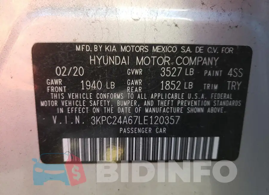 3KPC24A67LE120357 Photo# 13