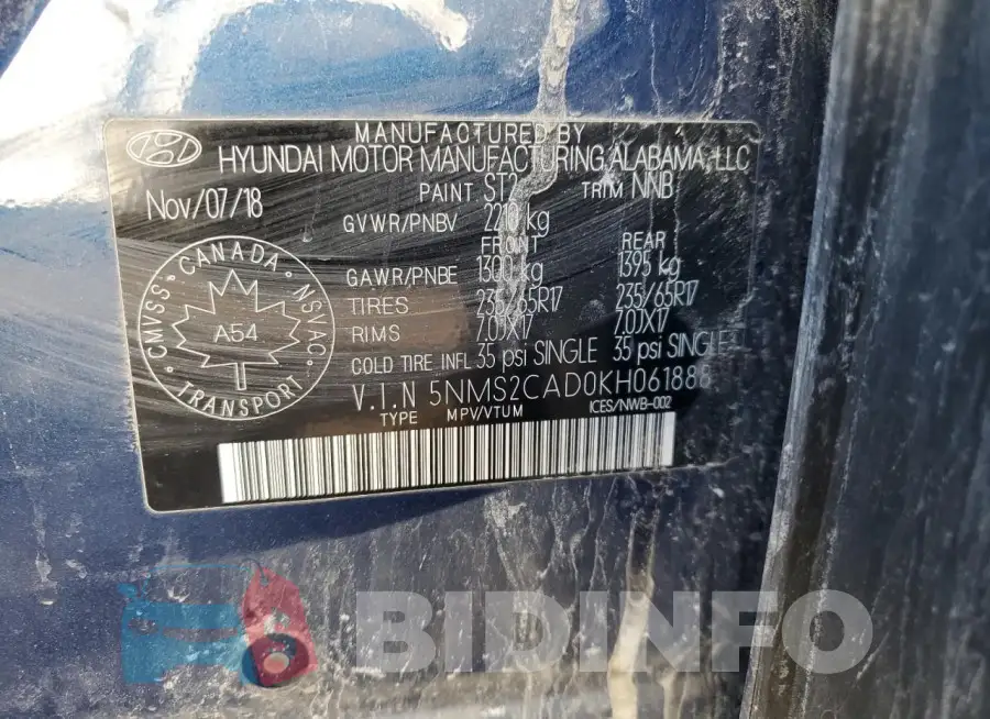5NMS2CAD0KH061888 Photo# 13
