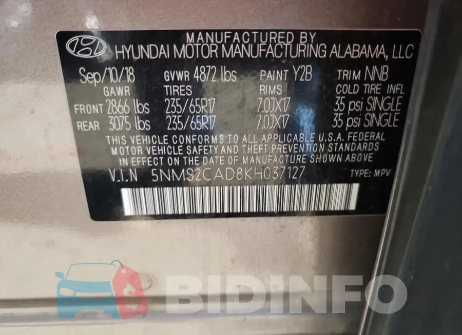 5NMS2CAD8KH037127 Photo# 13