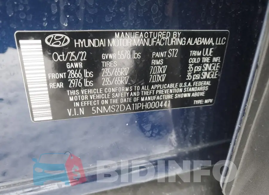 5NMS2DA11PH000441 Photo# 13